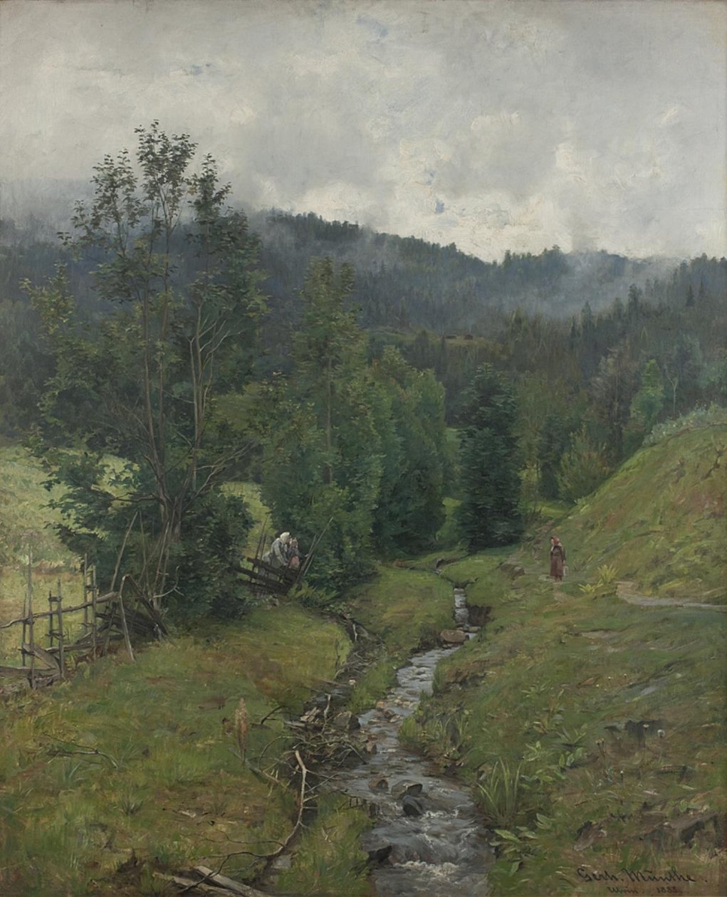 Etter regnet, motiv fra Eidsvold av Gerhard Munthe