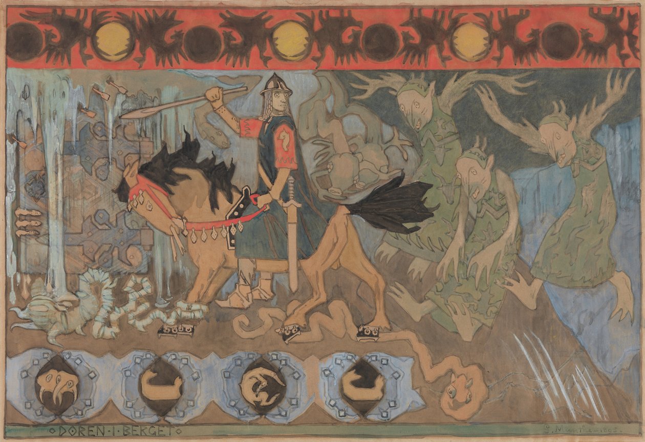 Døren i berget, 1895. av Gerhard Munthe