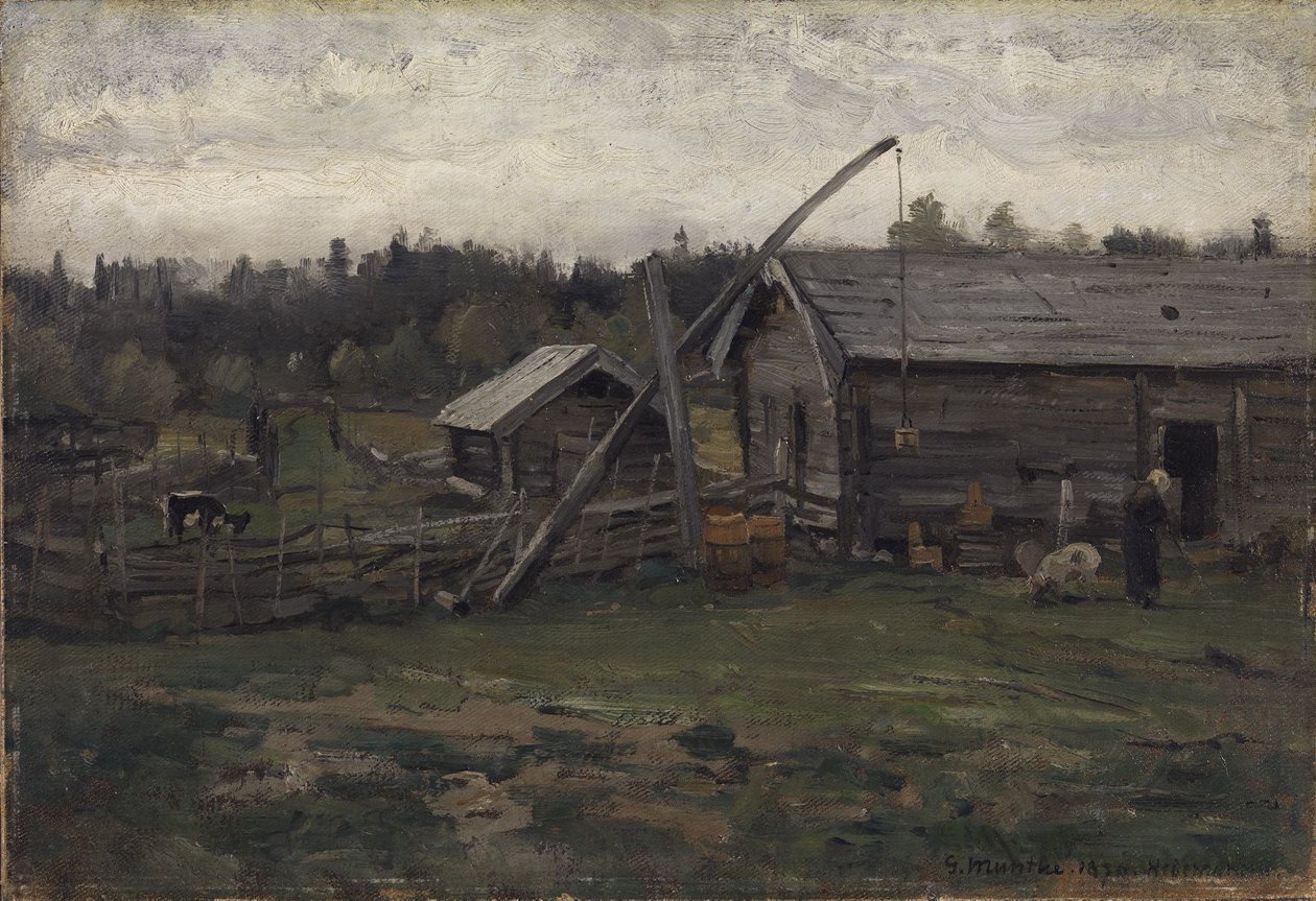 Gammelt fjøs, Hedmark av Gerhard Munthe