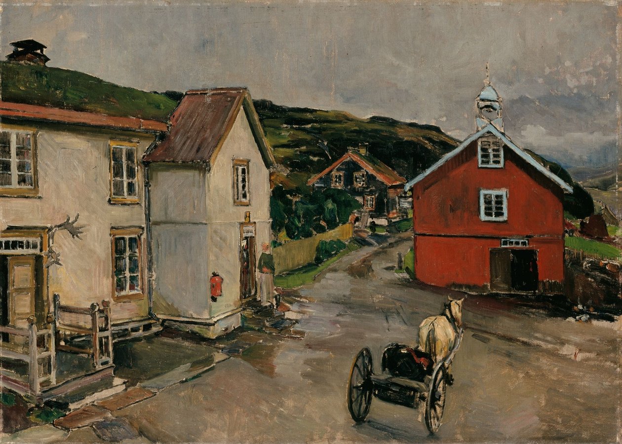 Gårdsplassen på Kongsvoll av Gerhard Munthe