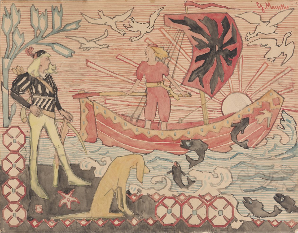 Den friske sangen, ca 1892. av Gerhard Munthe