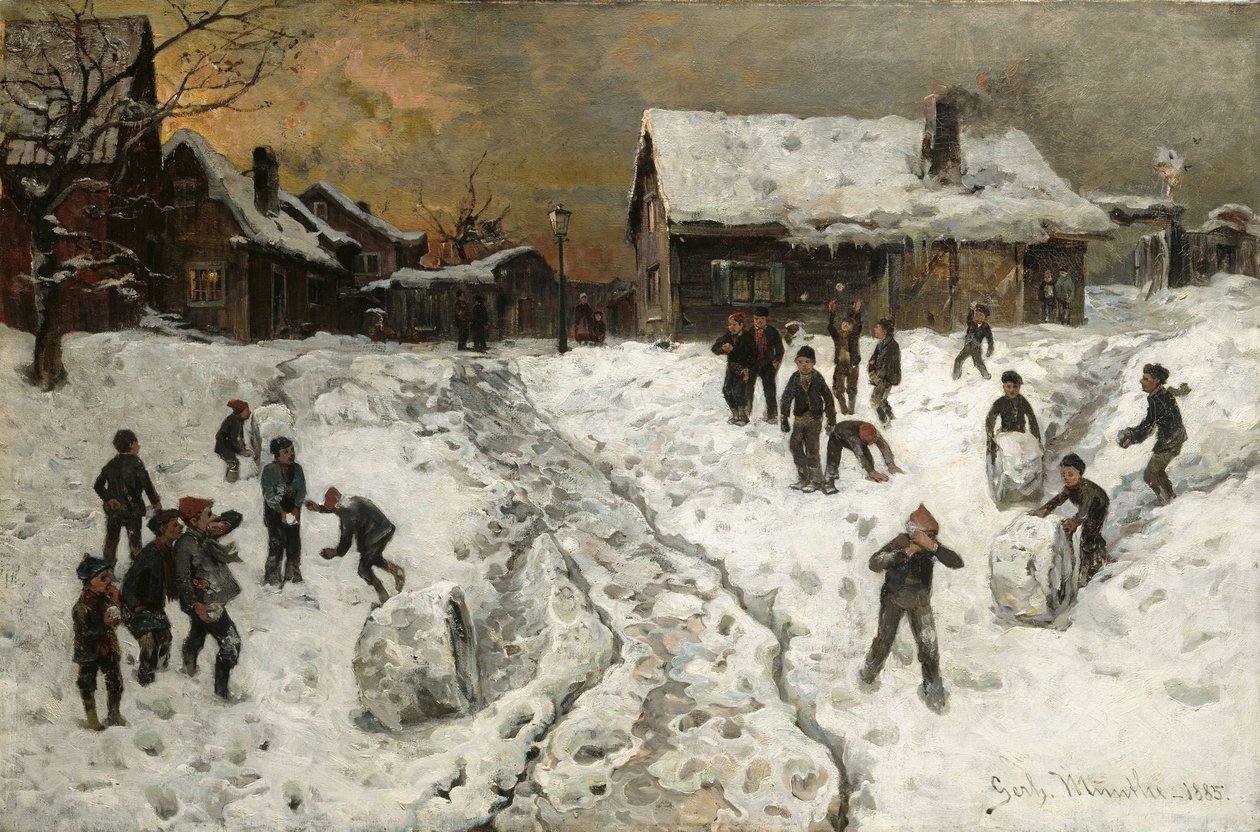 Snøballkasting av Gerhard Munthe