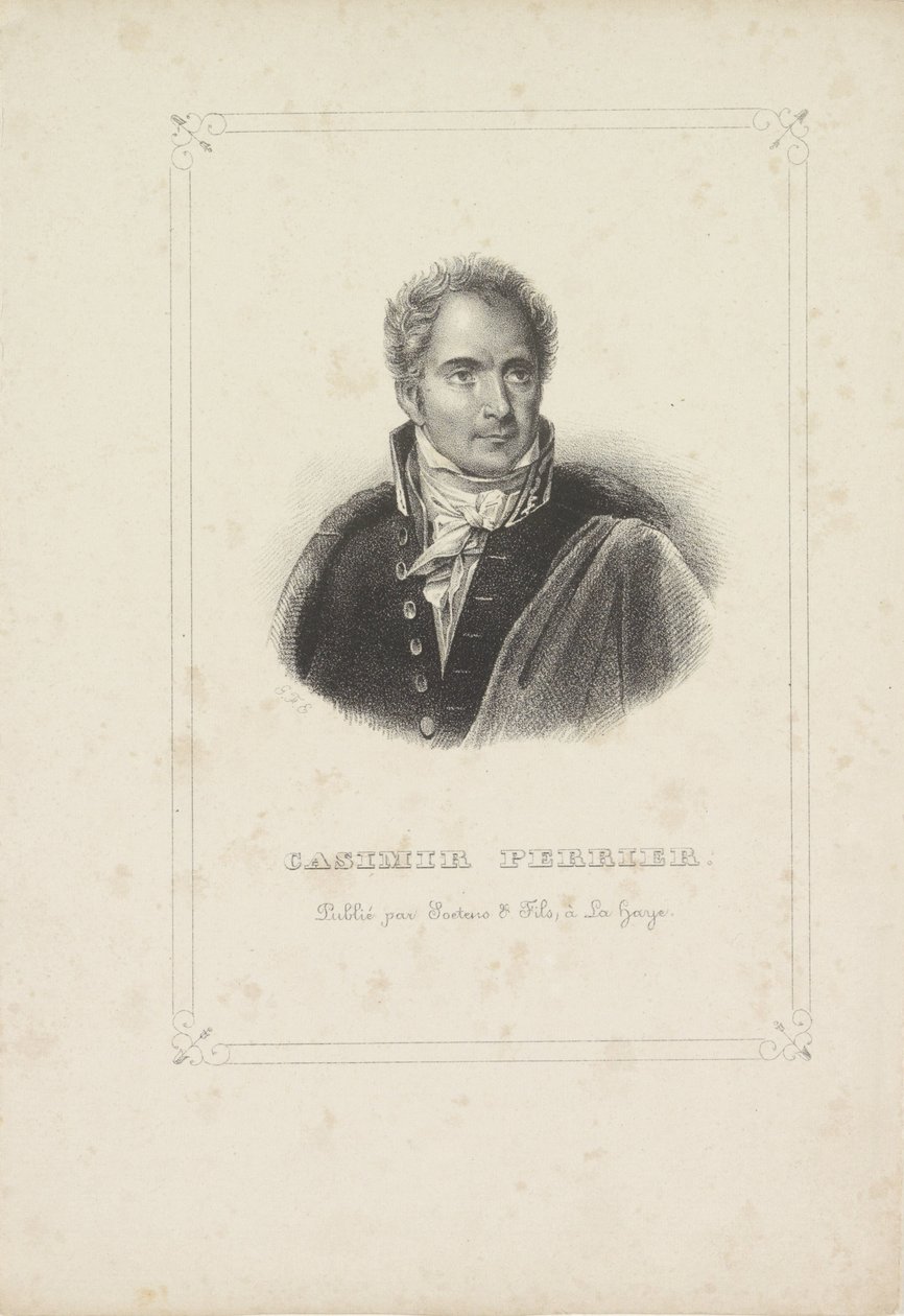 Portrett av Casimir Pierre Périer Serie med portretter av Soetens & Fils fra 1838 (serietittel) av Gerhardus Fredericus Eilbracht