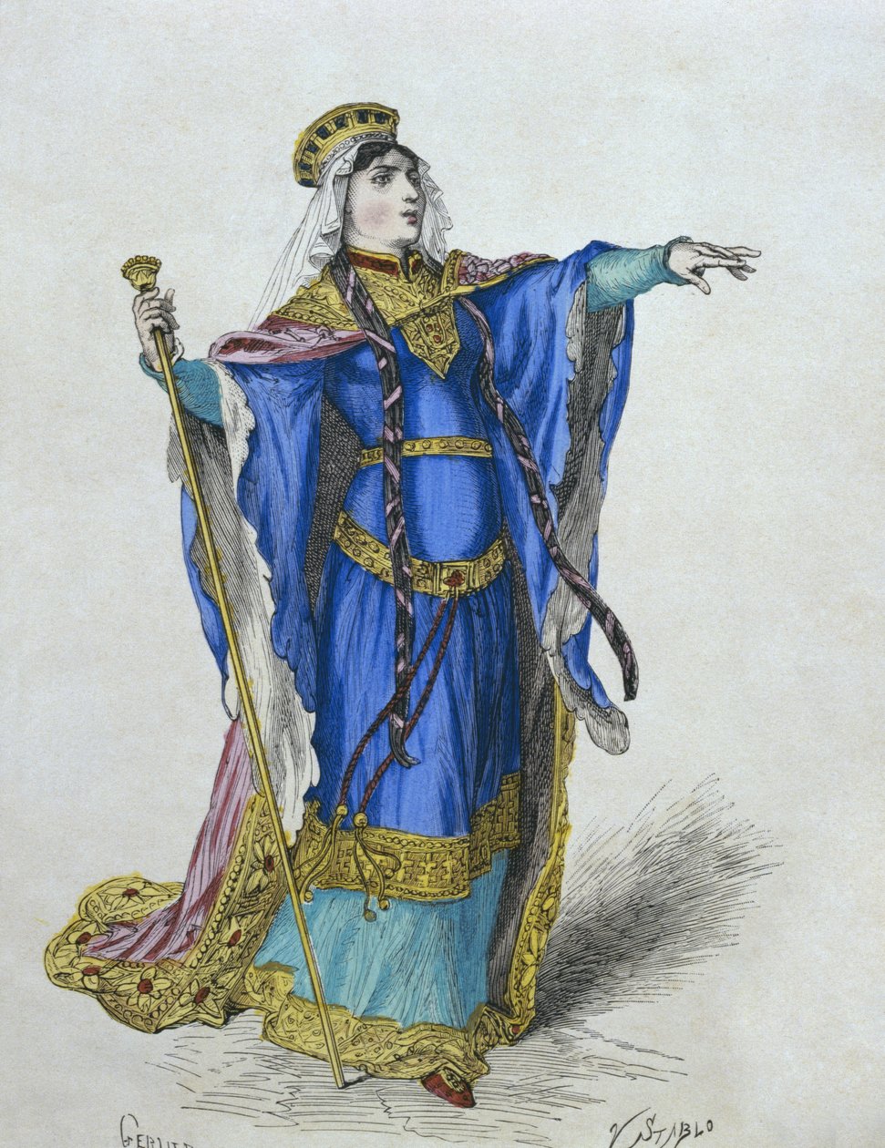 Merovingerdronning, illustrasjon fra 