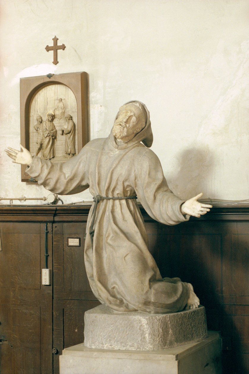 St. Francis mottar stigmata, ca. 1580 (marmor) (se også 248124, 248126 og 248127) av Germain Pilon