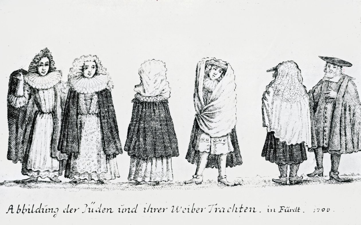 En skildring av jødiske mennesker og deres kjole, 1706 av German School