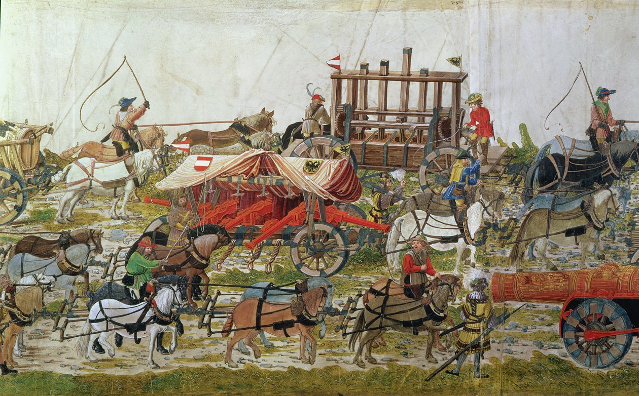 Artilleritog av Maximilian I (1459-1519) av German School