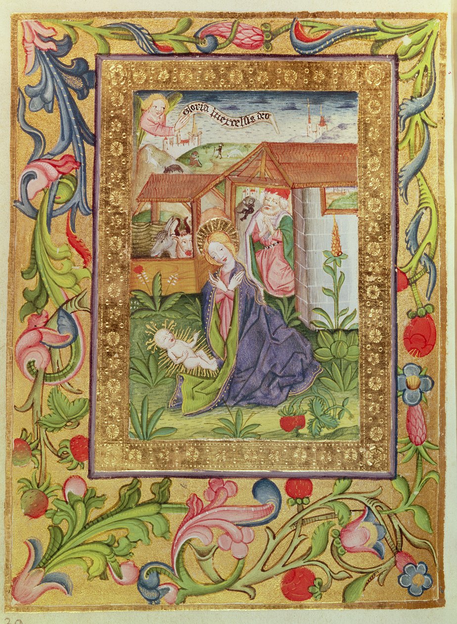 Codex Ser nov 2599 f. 39v Kristi fødsel av German School