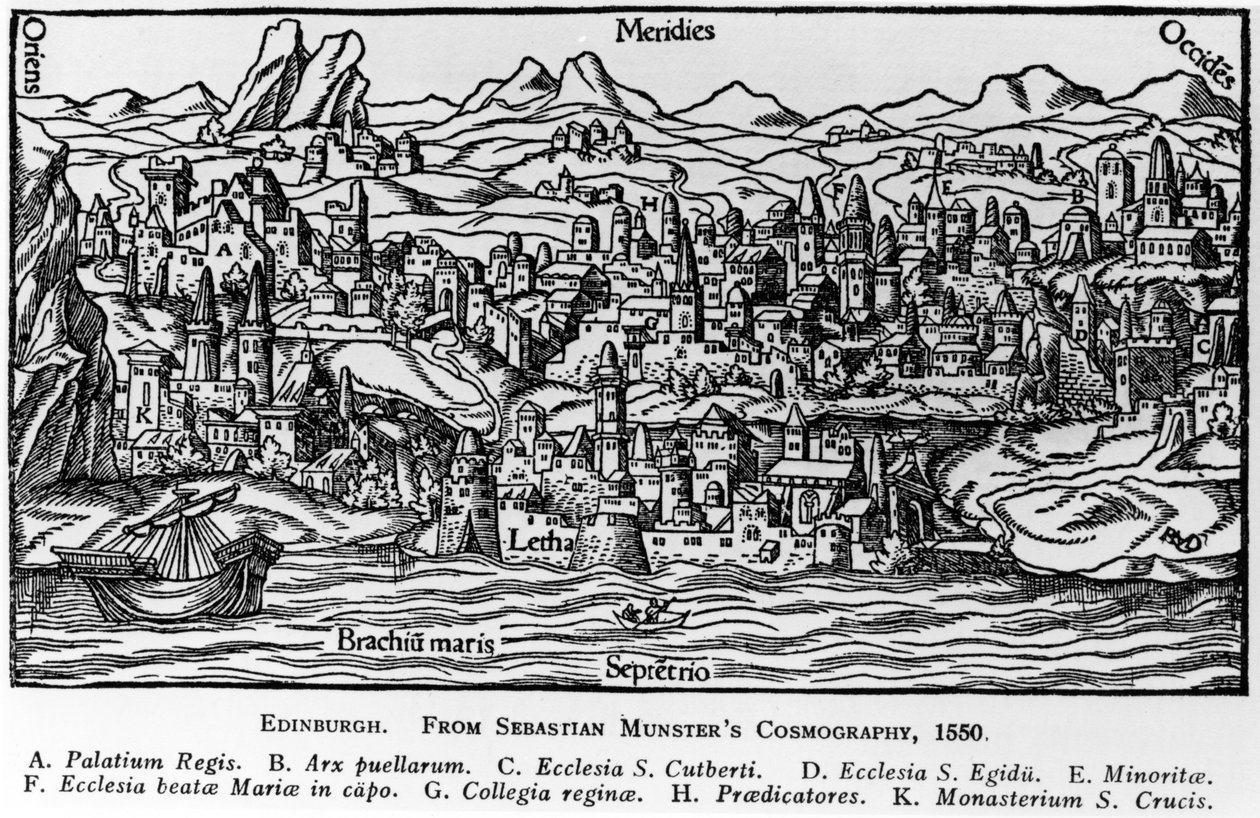 Edinburgh, illustrasjon fra Sebastian Munsters 