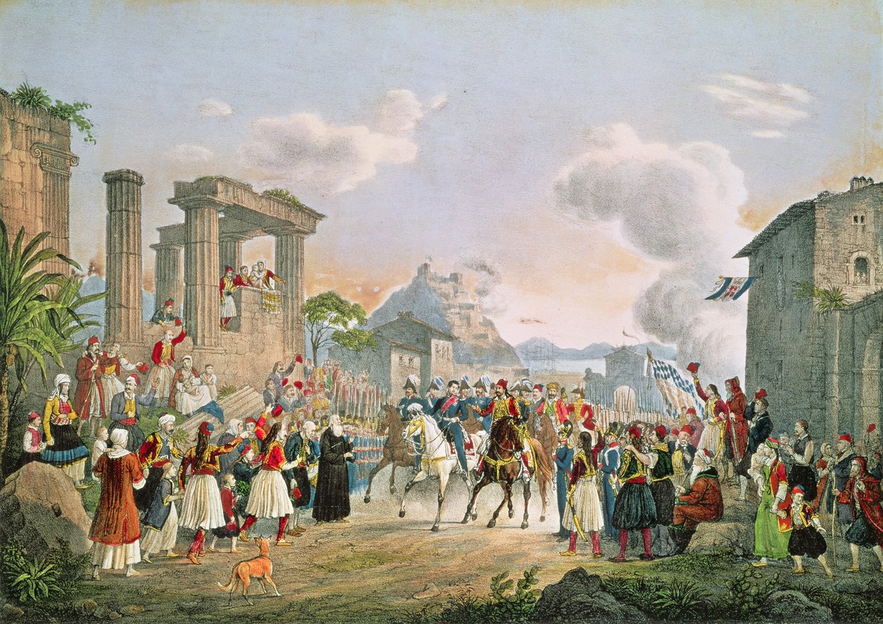 Otto (1815-67) av Bayerns inntog i Nauplia, 6. februar 1833 av German School