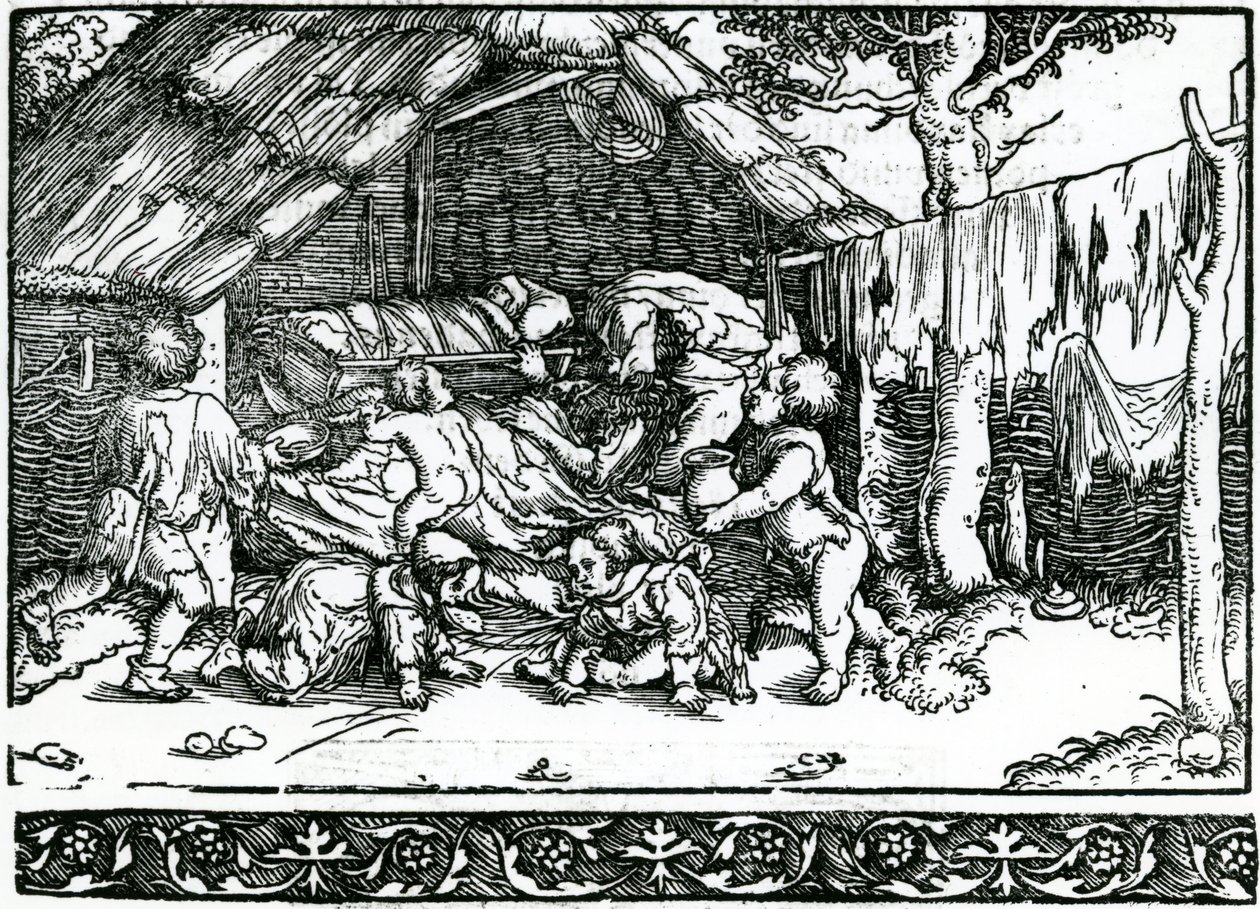 Utsatte bønder, illustrasjon fra Franciscus Petrarch Von der Artzney bayder Glueck, 1532 av German School