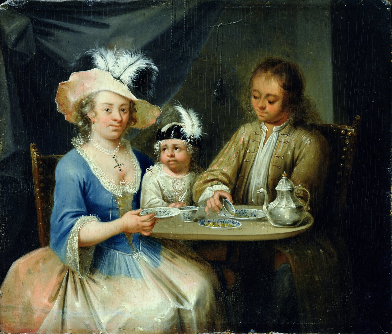 Familieportrett, ca. 1760 av German School