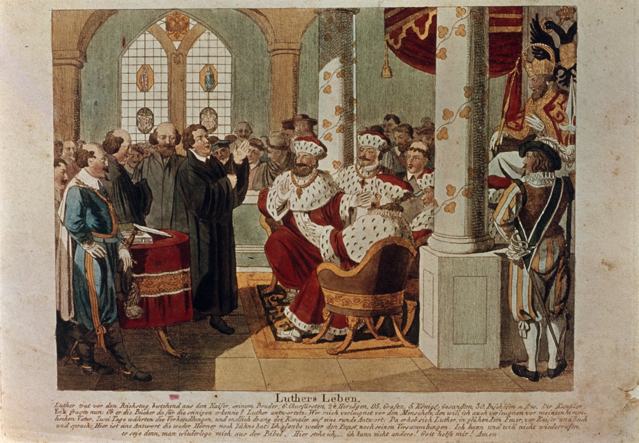 Luther på Diet of Worms av German School