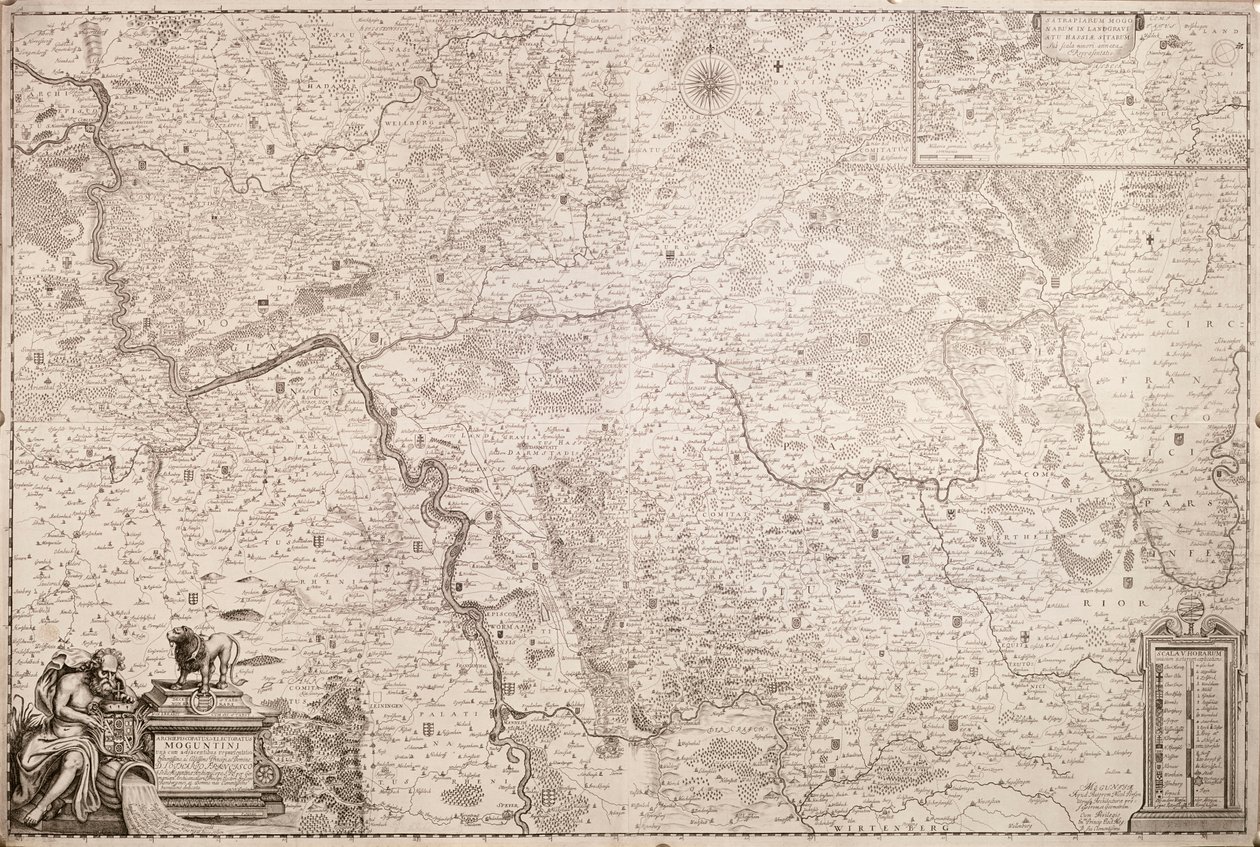 Kart over erkebiskopsrådet og valgmennene i Mainz, ca. 1695 av German School