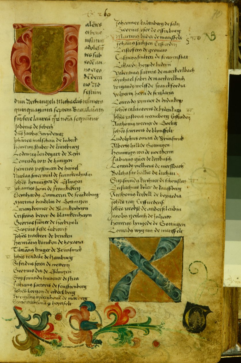 Martin Luthers påmeldingsark ved universitetet i Erfurt, april 1501 av German School
