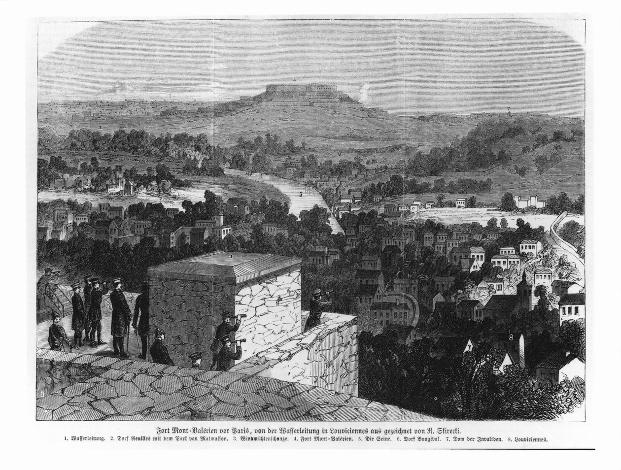 Mount Valerien sett fra Louveciennes, illustrasjon fra 