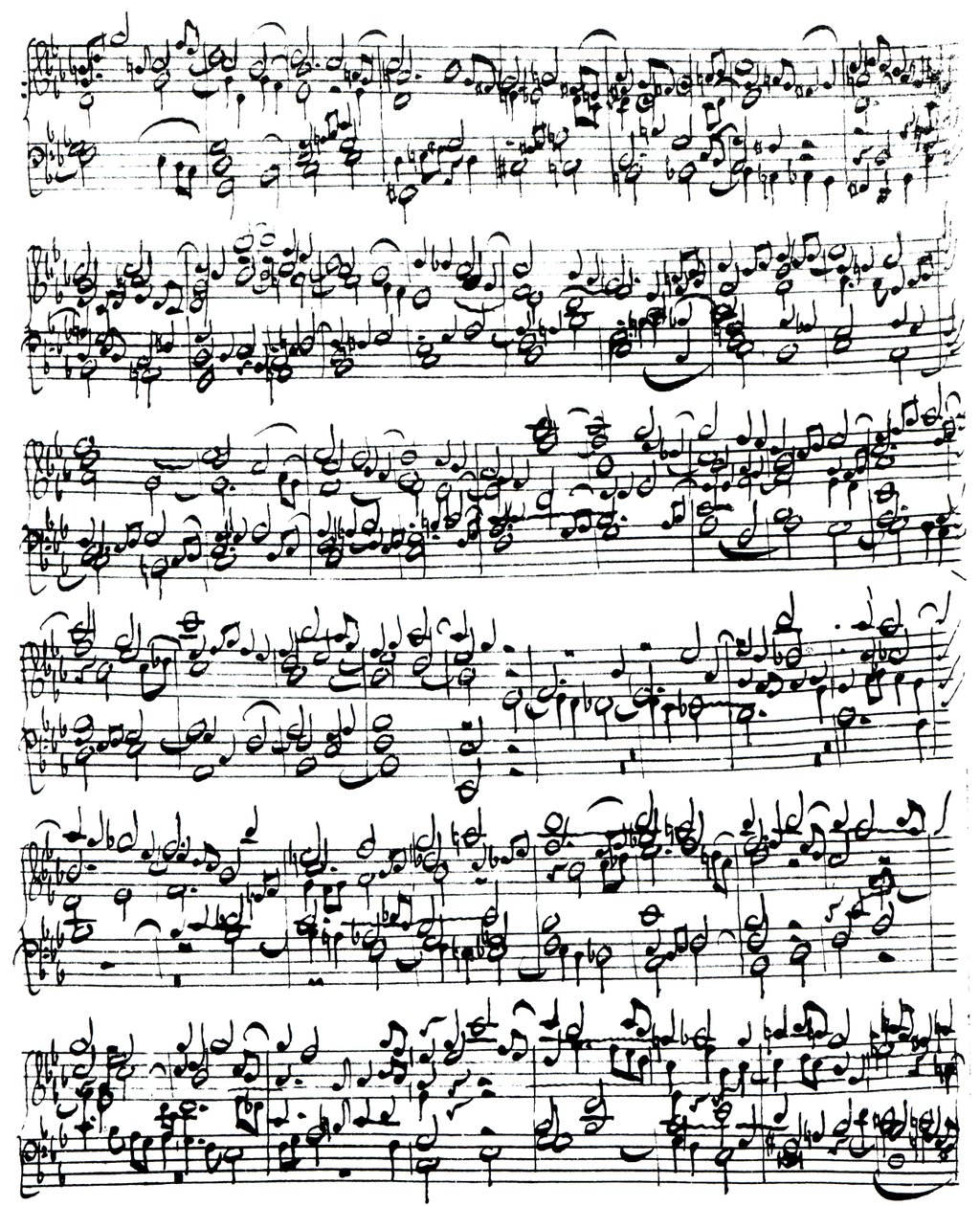 Musikk av Johann Sebastian Bach (1685-1750) (penn og blekk på papir) av German School
