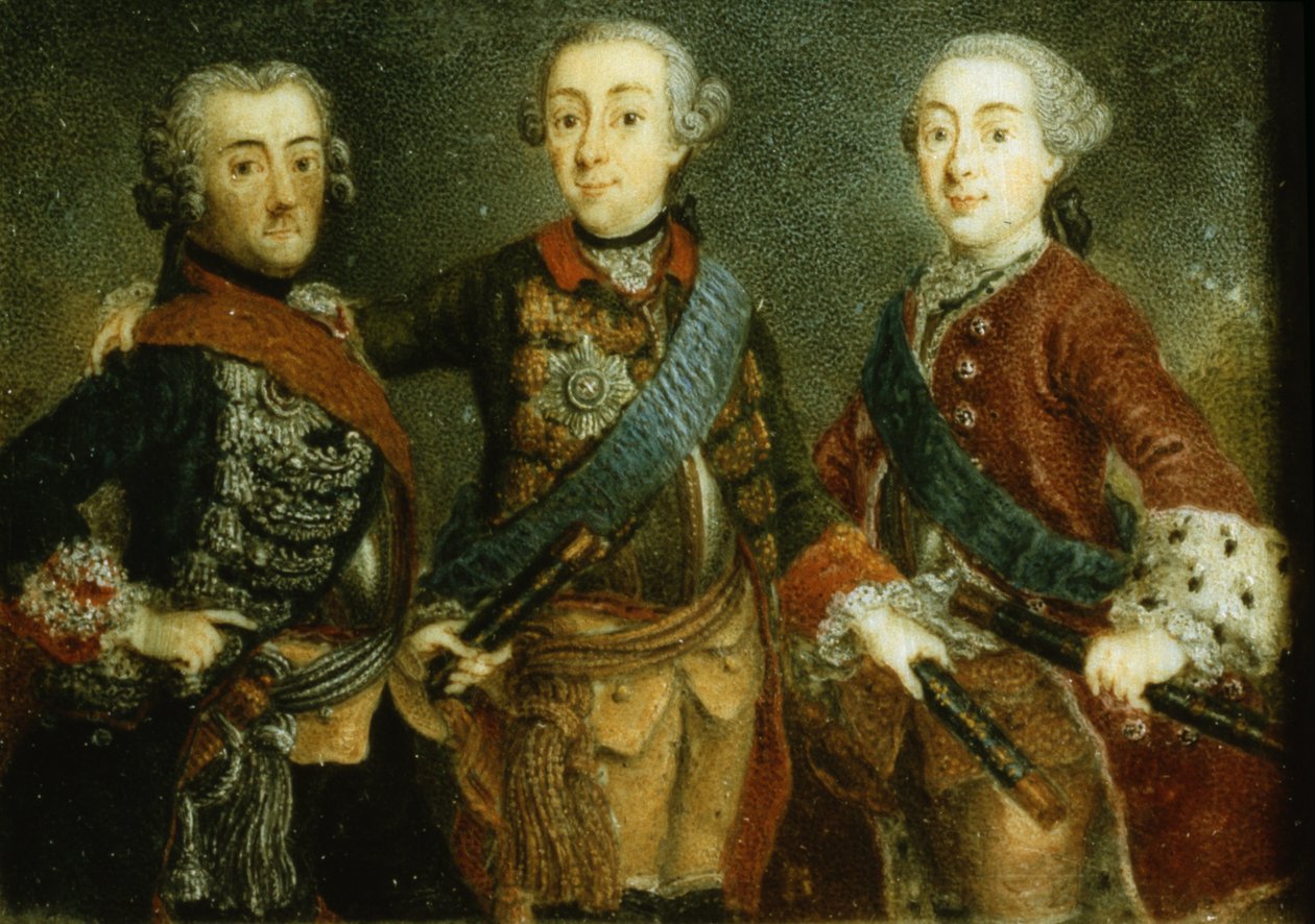 Paul, Frederick II og Gustav Adolph av Sverige av German School