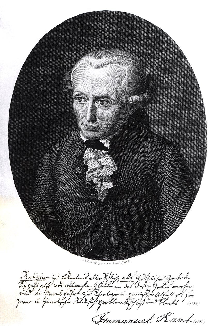 Portrett av Emmanuel Kant (1724-1804) av German School