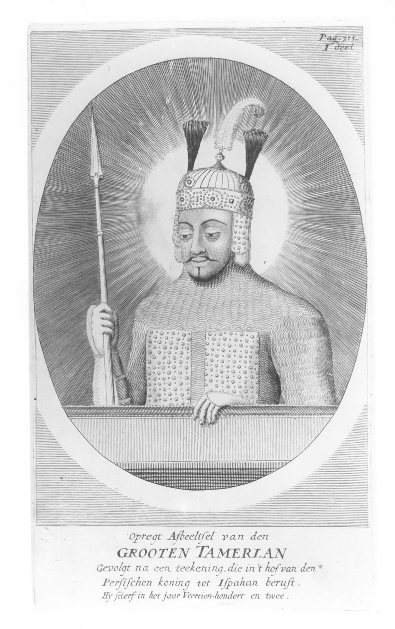 Portrett av Tamerlane den store (1336-1405) av German School