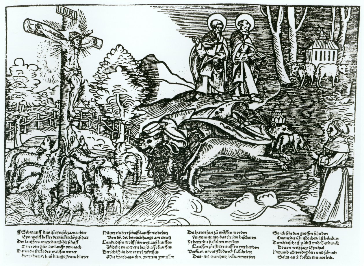 Romersk-katolisisme og lutheranisme i kontrast, ca. 1520-21 av German School