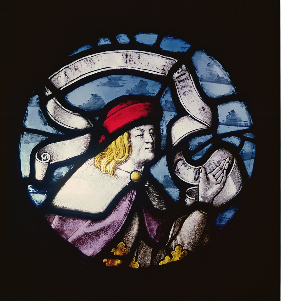 Roundel av profeten Daniel, 1400-tallet (farget glass) av German School