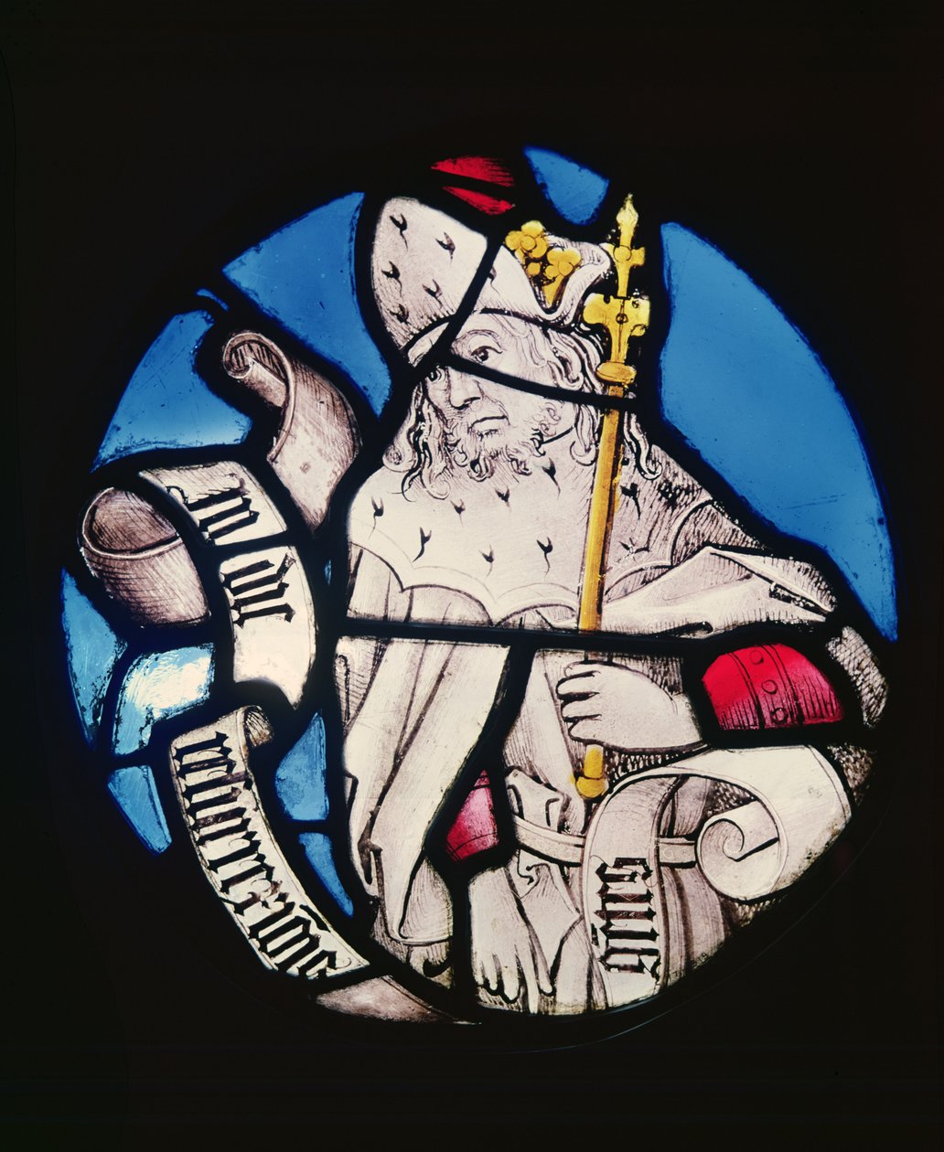 Roundel av profeten Sephaniah, 1400-tallet (farget glass) av German School