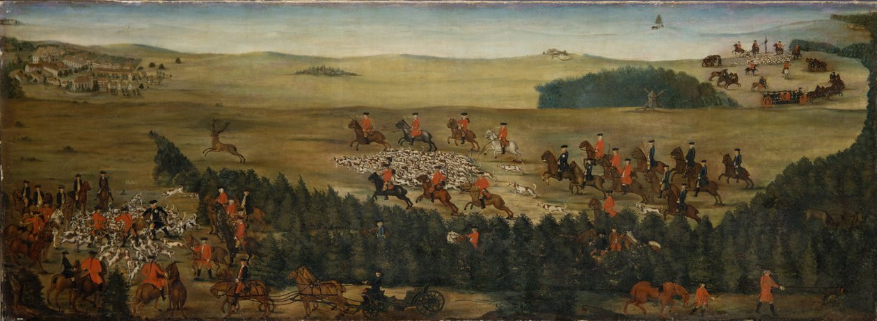 Hjortejakt med Frederick William I av Preussen av German School