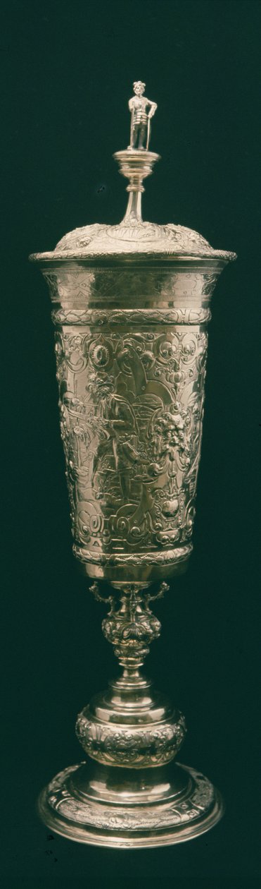 Stående kopp og deksel, Nürnberg, ca. 1600 (forgylt sølv) av German School