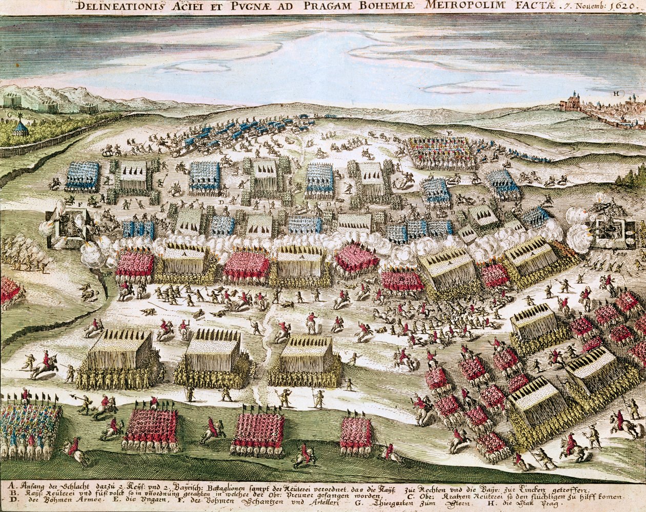 Slaget ved White Mountain (Weissen Berg), 8. november 1620 av German School