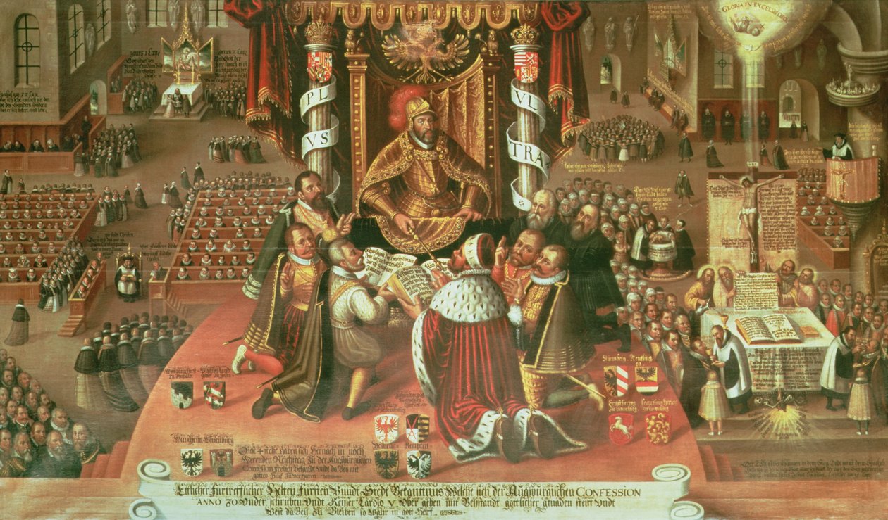 Leveringen av den Augsburgske bekjennelsen, 25. juni 1530, 1617 av German School