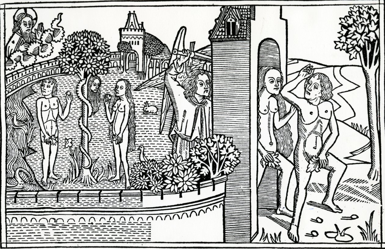 The Fall of Man, illustrasjon fra Quentell Bible, utgitt i 1478 av German School