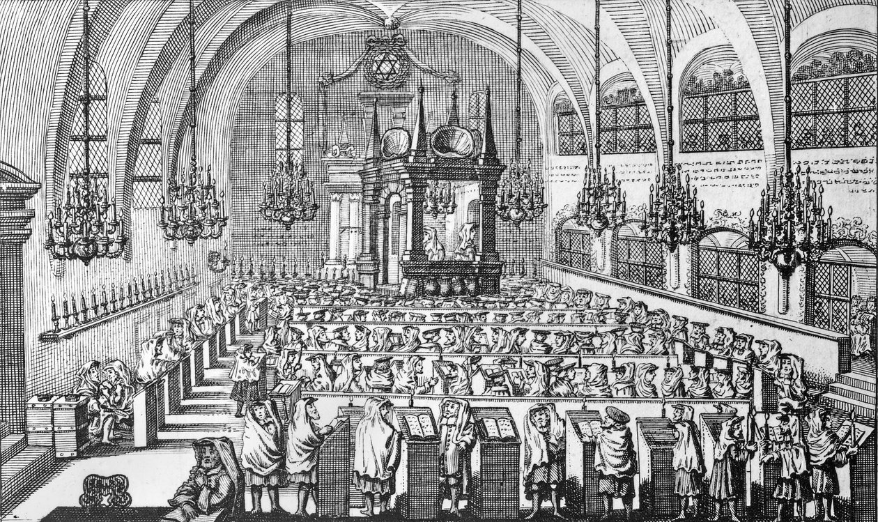 Samlingen i synagogen, 1705 av German School