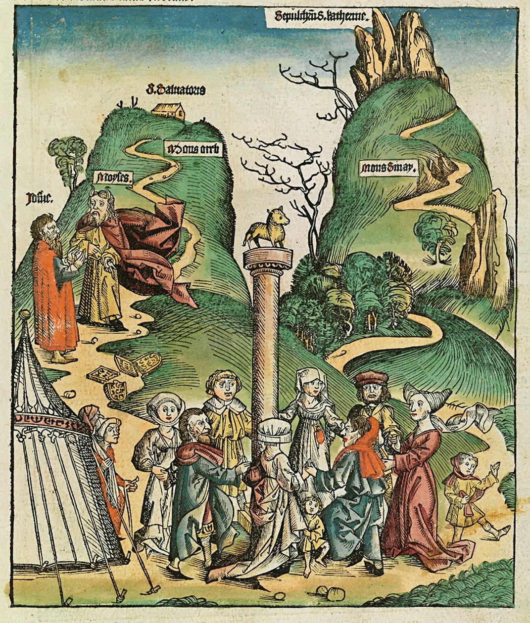 The Golden Calf, publisert i Nuremberg Chronicle, 1493 av German School