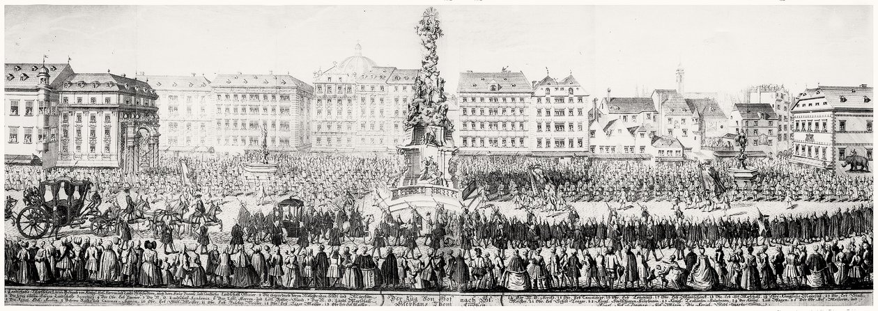 Prosesjonen av Marie Therese (1638-83) gjennom Wien av German School