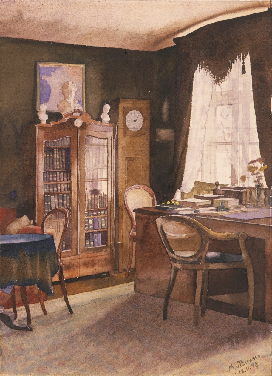 Theodor Fontanes studie (wc på papir) av German School