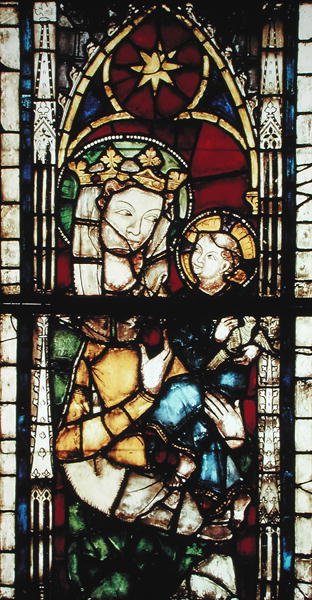 Vindu som viser jomfruen og barnet, fra koret til den dominikanske kirke, ca. 1290 av German School