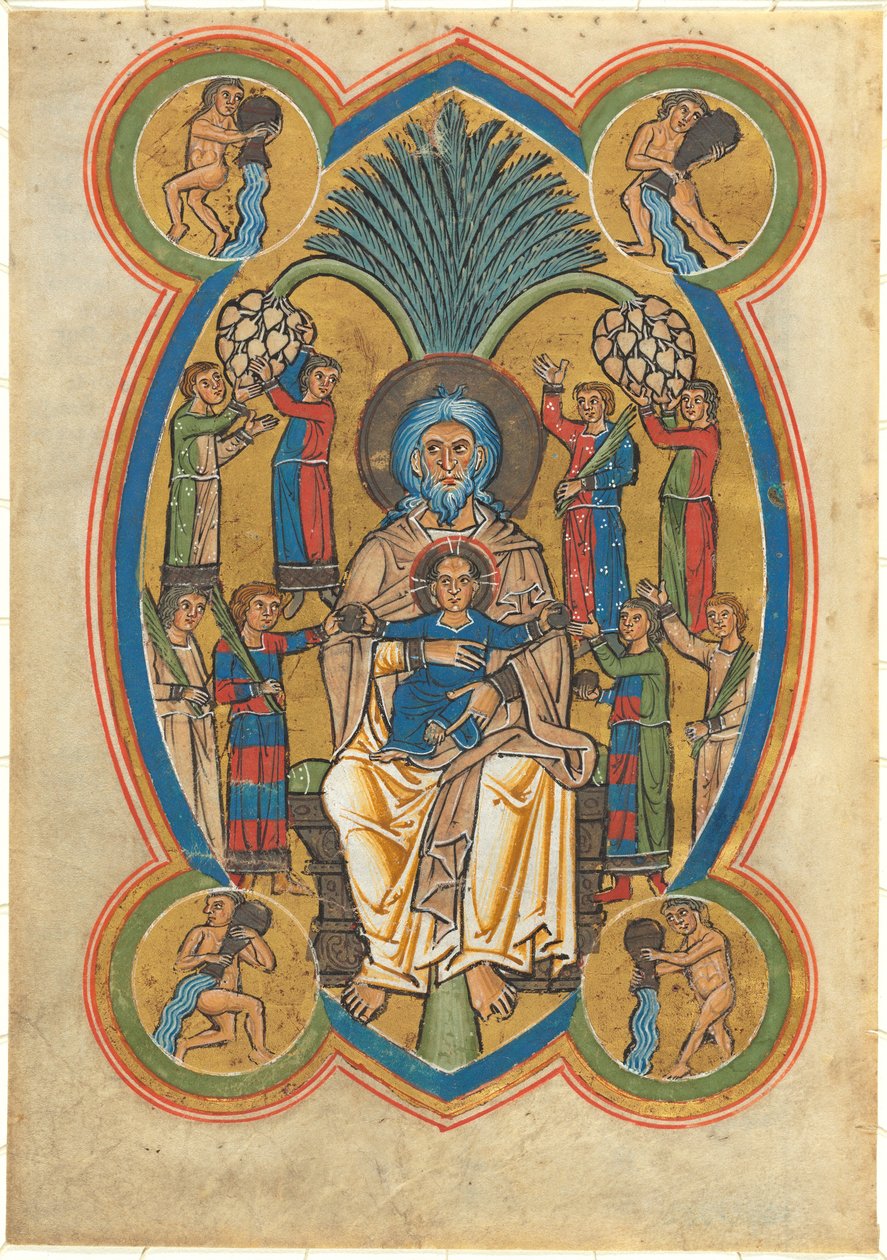 Paradis med Kristus i fanget til Abraham av German 13th Century