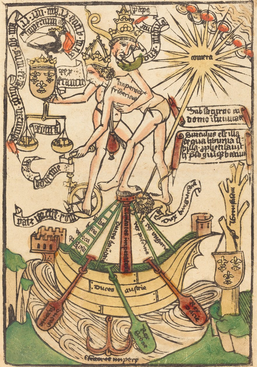 Allegori om møtet mellom pave Paul II og keiser Frederick III av German 15th Century