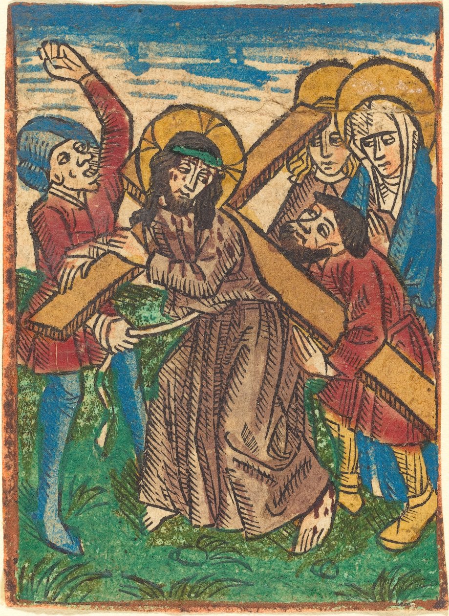 Kristus som bærer korset av German 15th Century