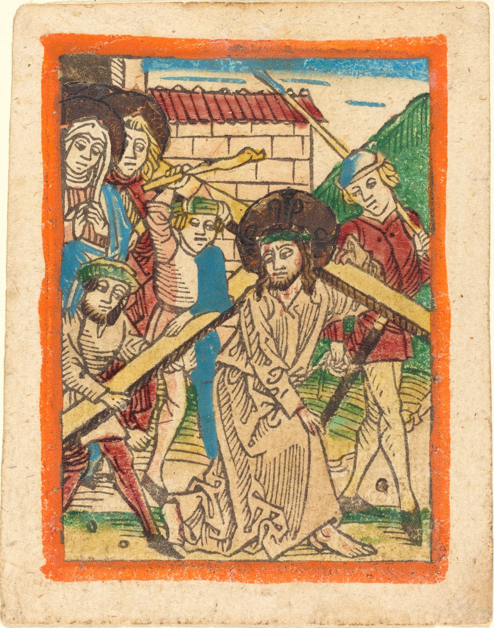 Kristus som bærer korset av German 15th Century