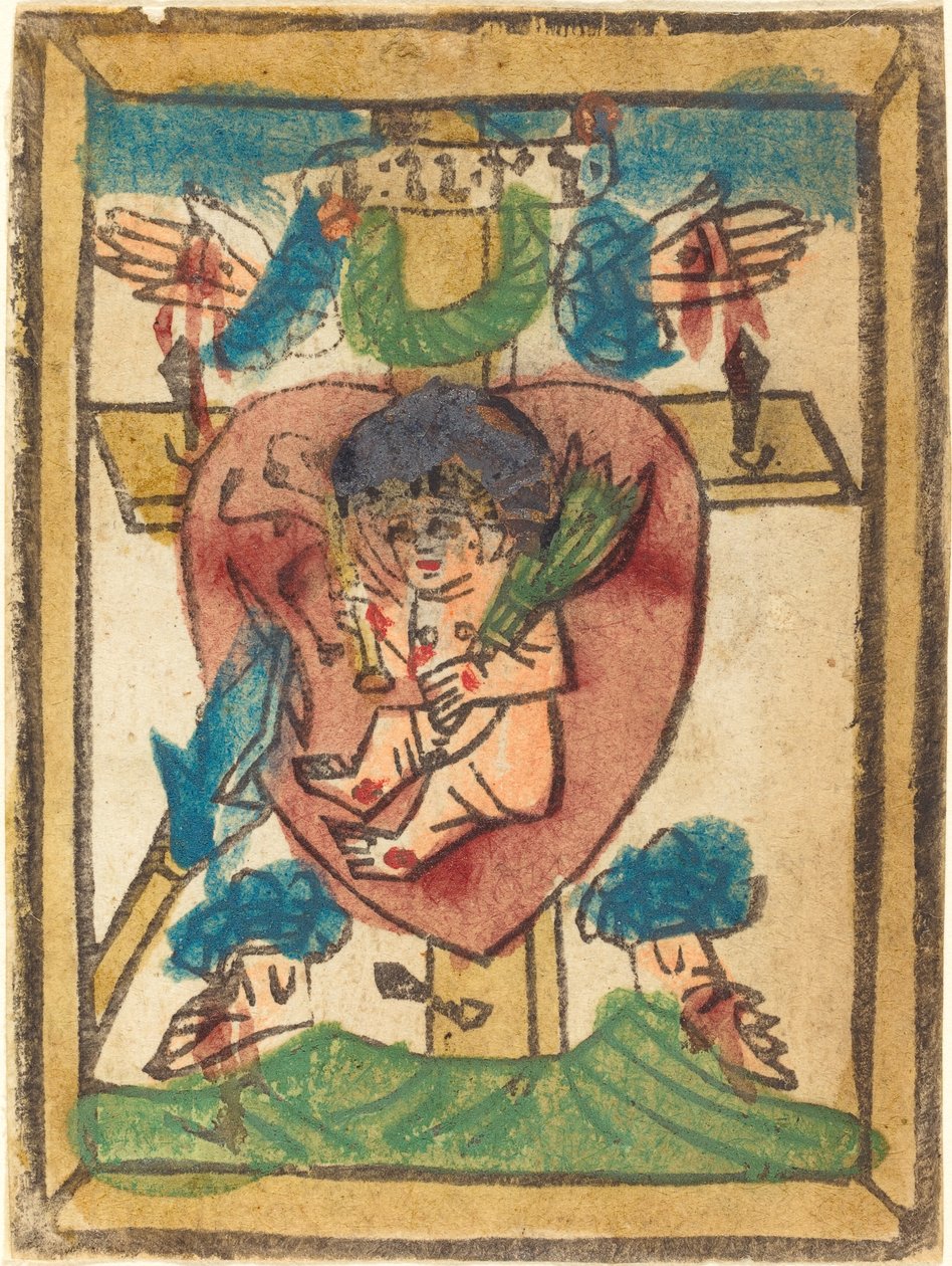Kristusbarn i det hellige hjerte av German 15th Century