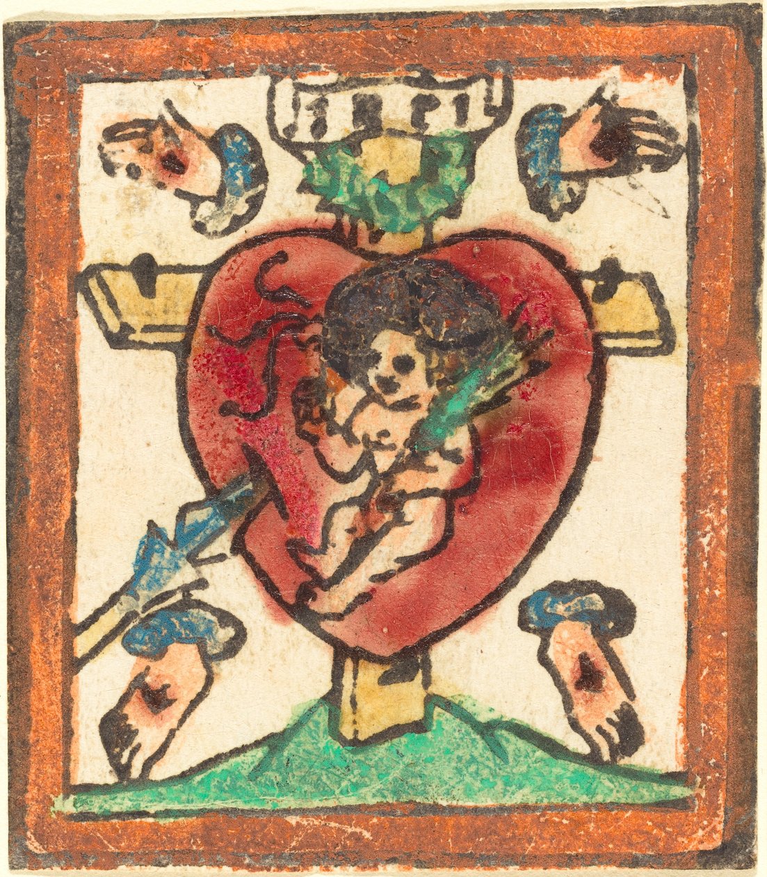 Kristusbarn i det hellige hjerte av German 15th Century