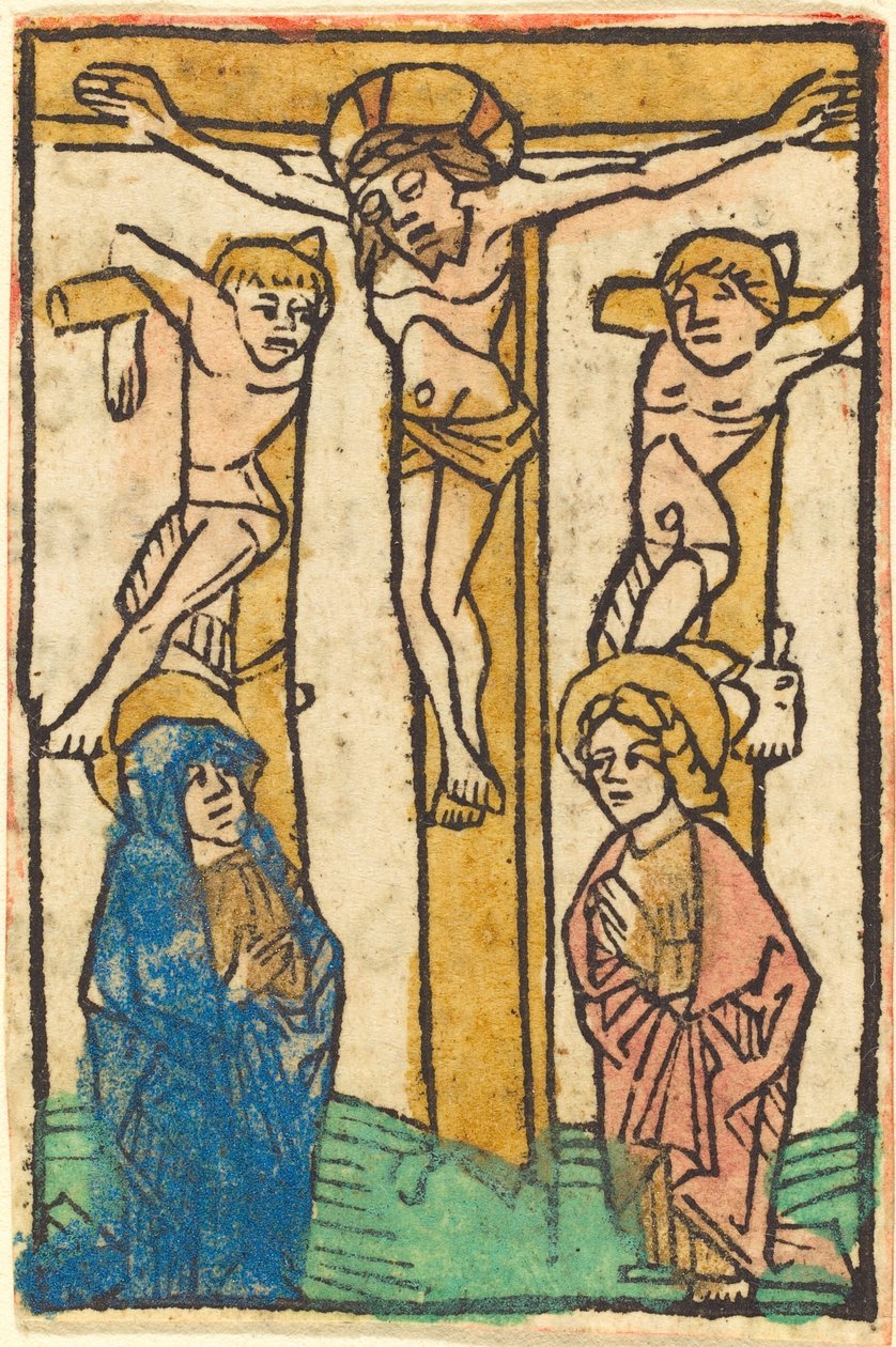 Kristus på korset mellom de to tyvene av German 15th Century
