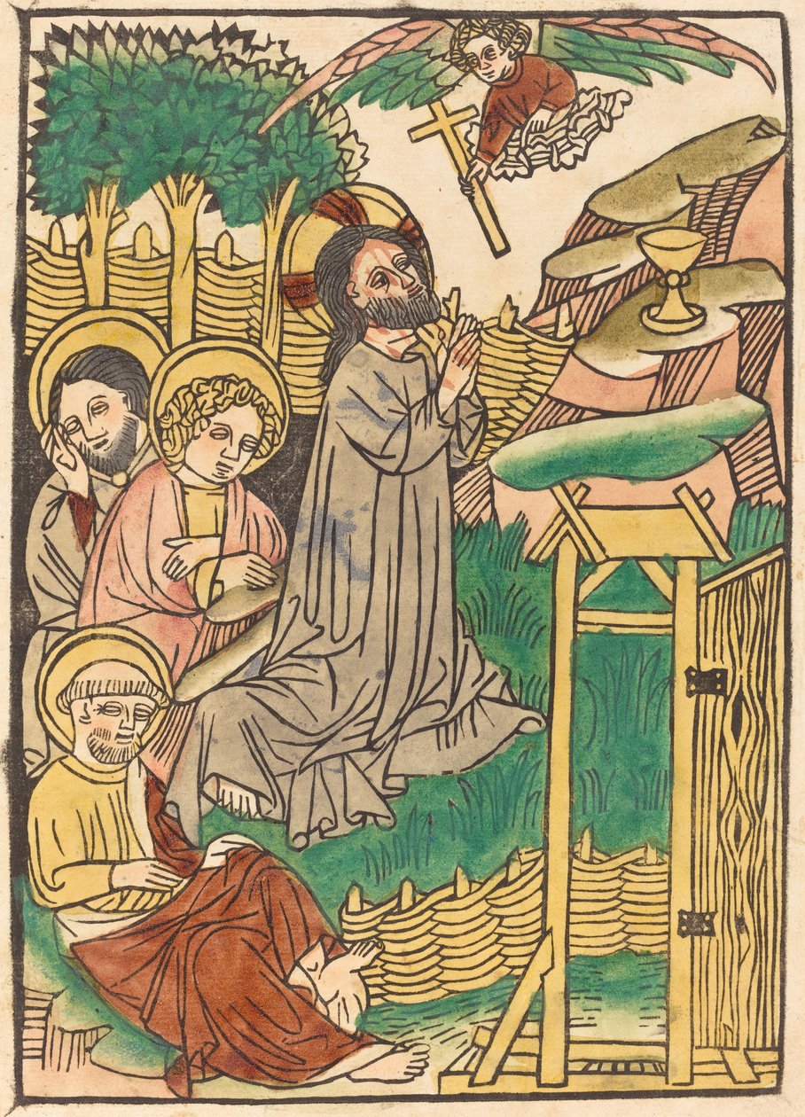 Kristus på Oljeberget av German 15th Century