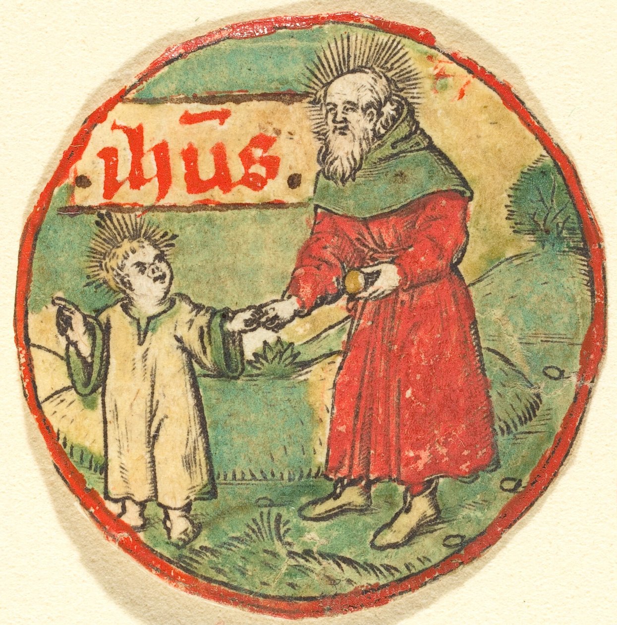 Josef og Kristusbarnet av German 15th Century