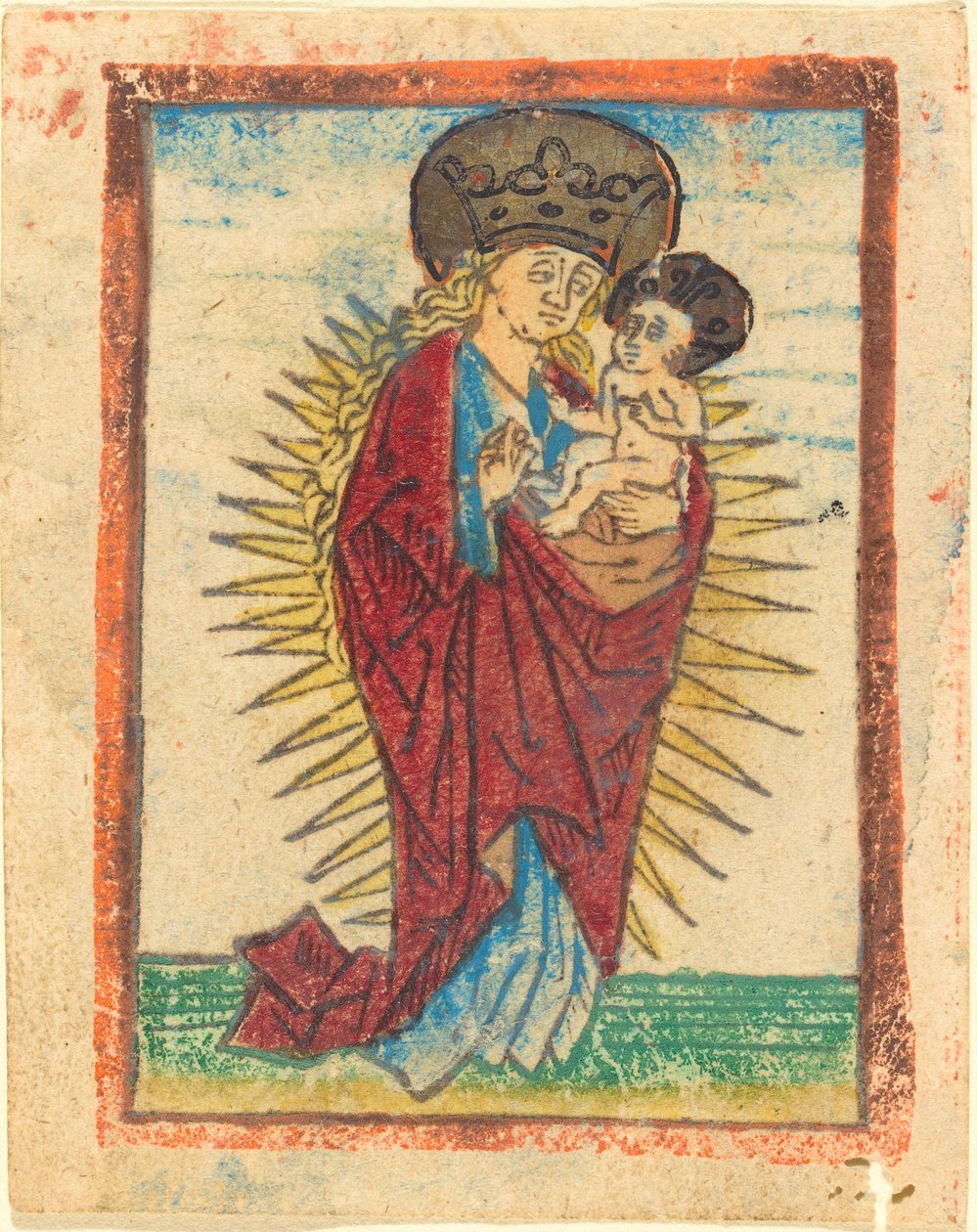 Madonna og barn i en herlighet av German 15th Century