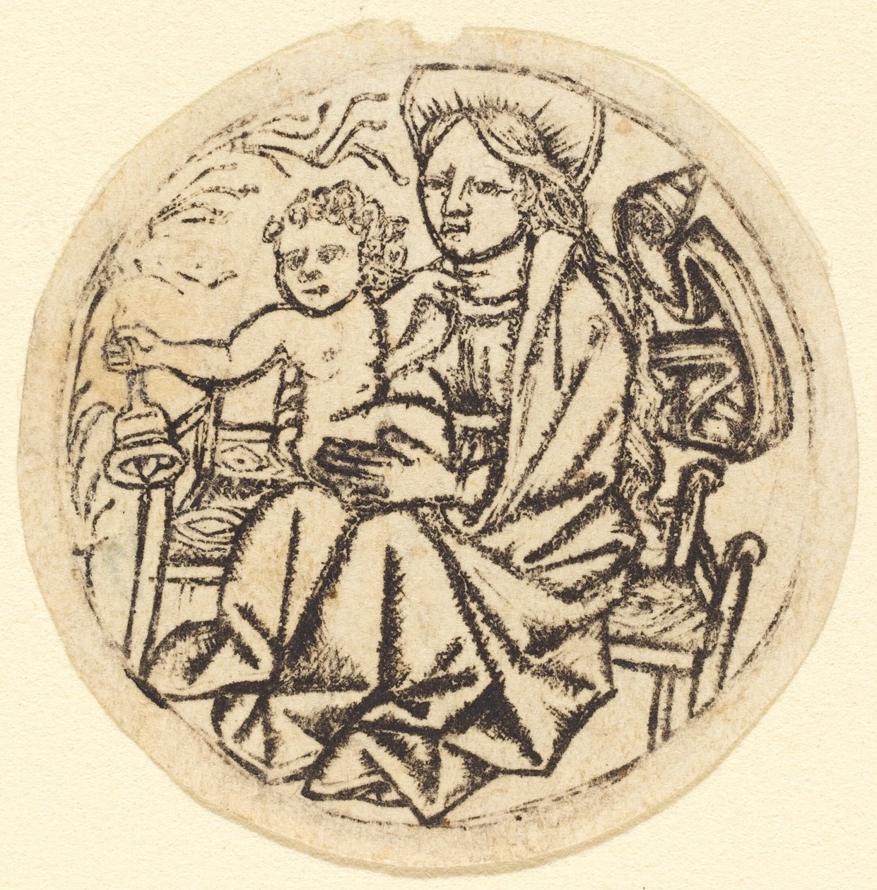 Madonna og barn med en bjelle av German 15th Century
