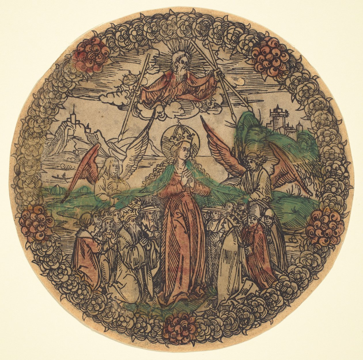 Madonna i en krans av roser av German 15th Century