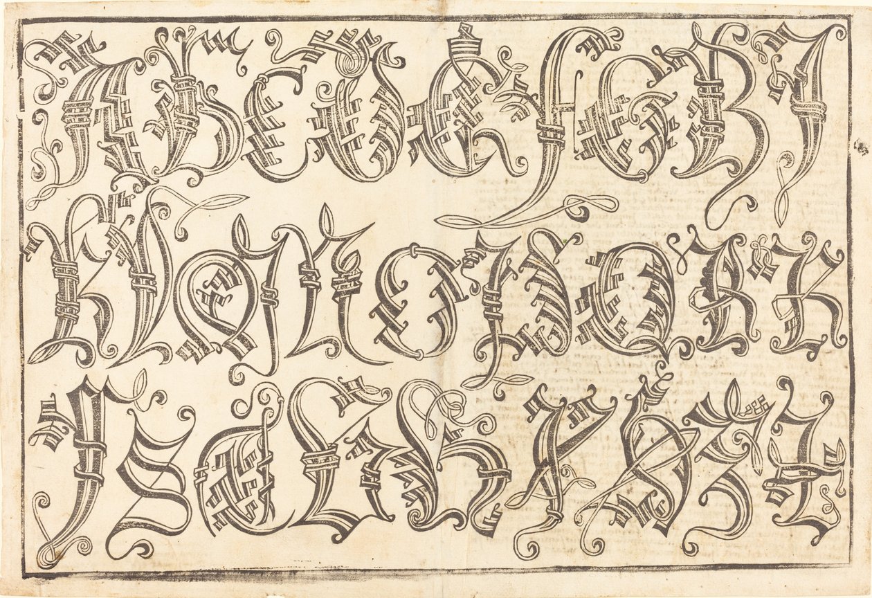 Ornamental alfabet av German 15th Century